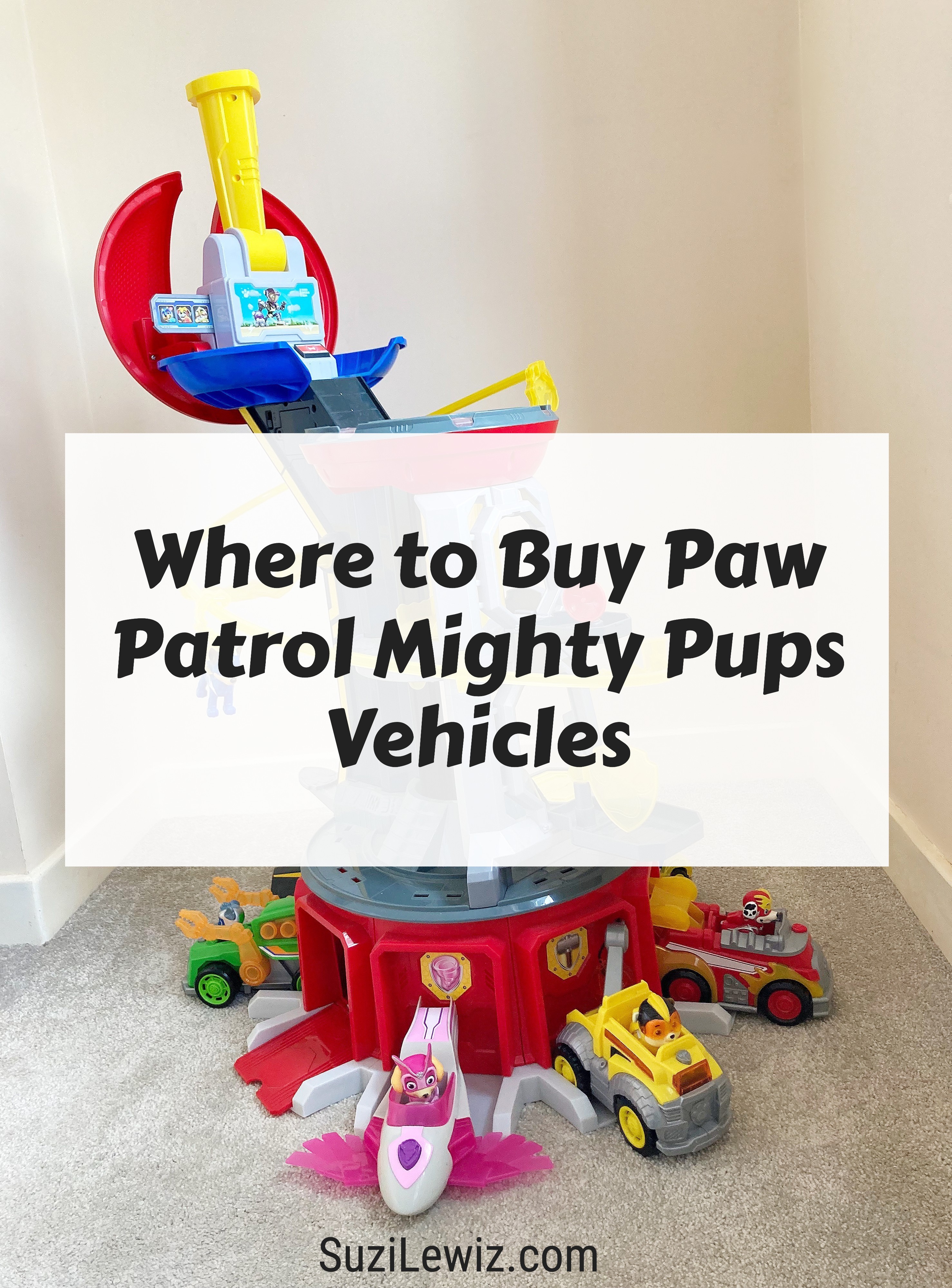 New Paw Patrol Mighty Pups Vehicles & Lookout Tower 2023 - Suzi Lewiz