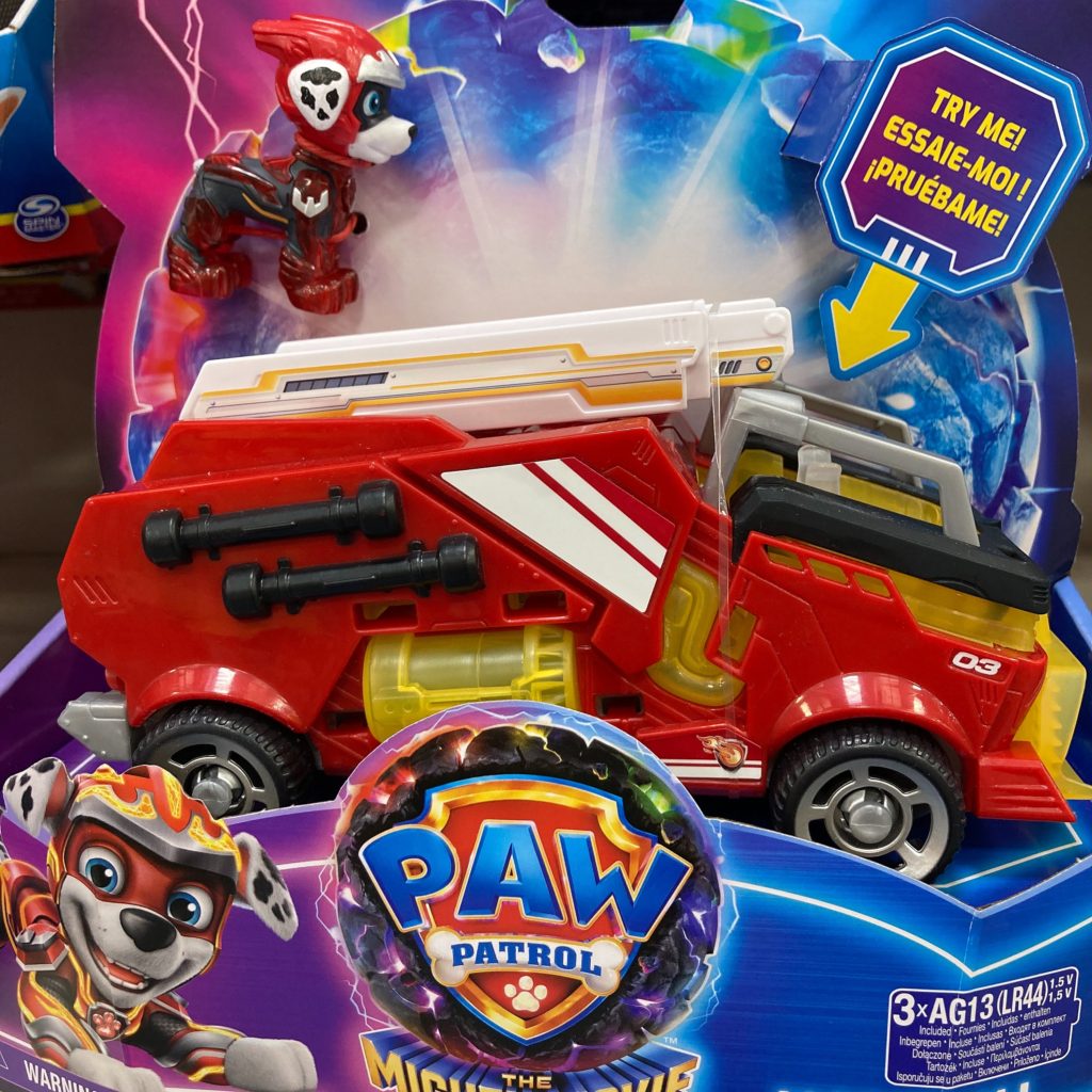 Paw Patrol The Mighty Movie Marshall Vehicle with Lights and Sounds and Marshall Figure Toy